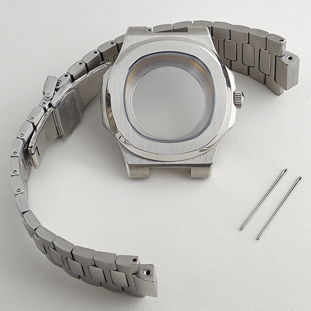 

41mm Men Stainless Steel Case Sapphire Glass for NH35 NH36 NH38 NH70 Movement Nautilus Case Clear Case Back Watch Accessories