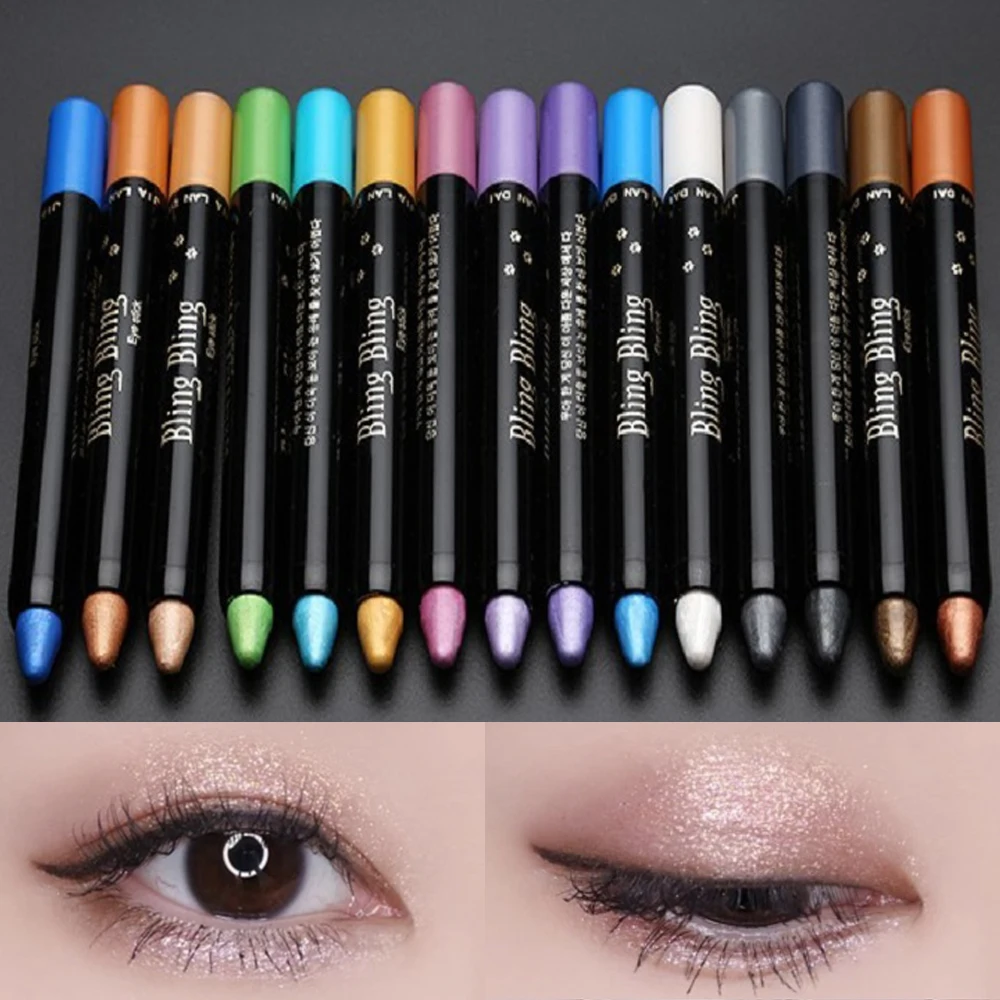 Pearlescent Blue White Eyeshadow Eyeliner Pencil Waterproof Glitter Matte Nude Eye Shadow Makeup Pigment Silkworm Eyeshadow Pen