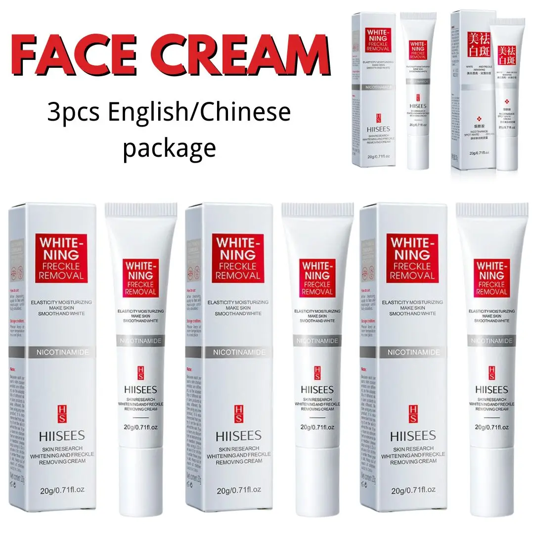 3 Stück Gesichtscreme Whitening Freckle Remove Facial Cream Remove The Black, Melasma Dark Spot Akne Deposits VE Nourish Skin Care