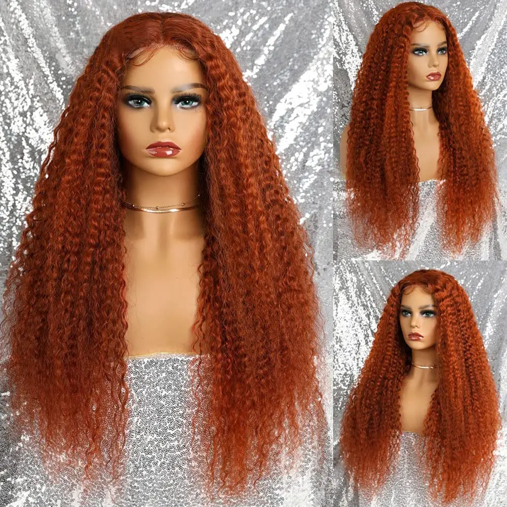 350 Deep Wave Wigs Ginger Orange HD 13x6 Lace Front Wigs Human Hair 100% Brazilian Water Wave Curly Lace Frontal Wig For Women