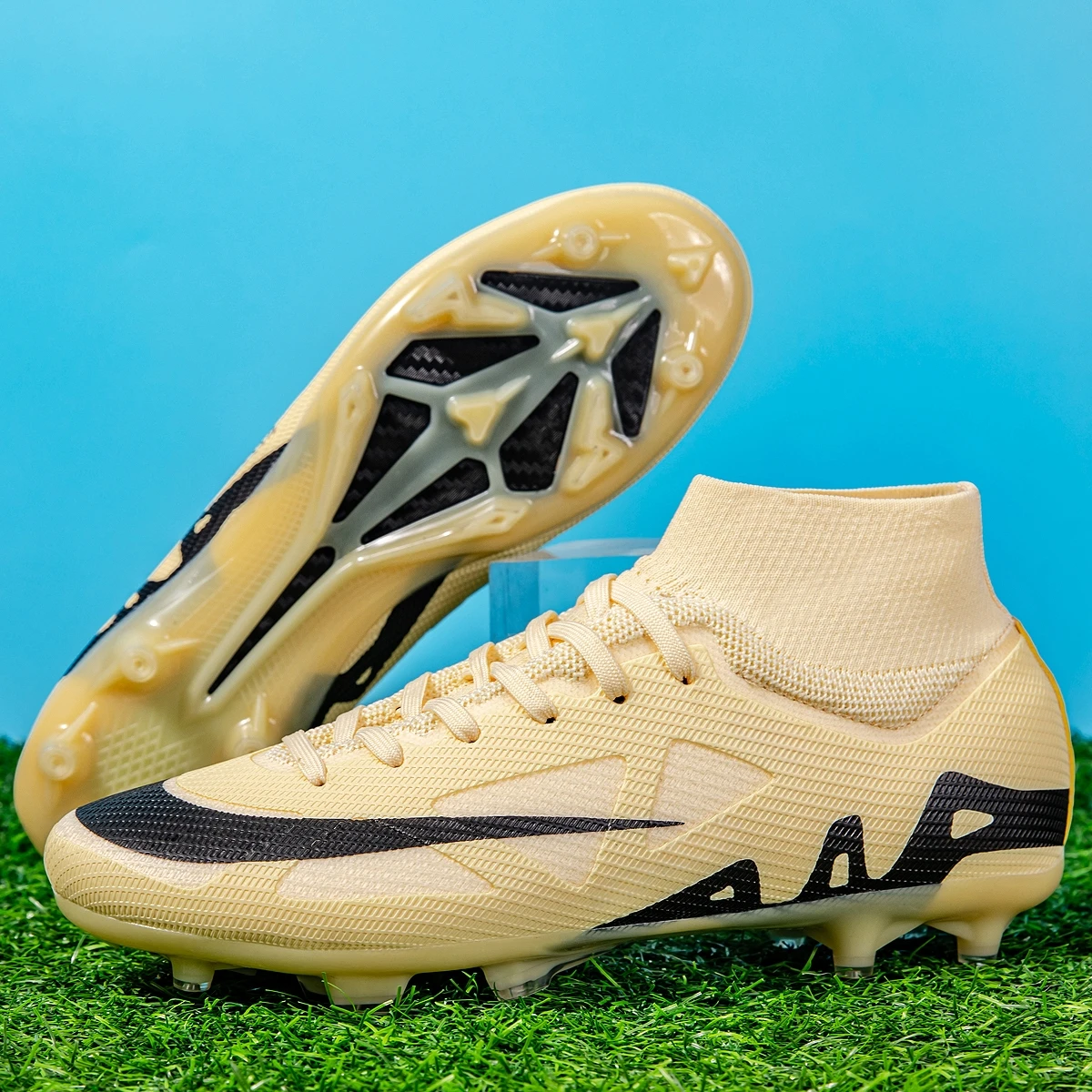 

New Men High-top Non-Slip Soccer Shoes Futsal Football Boots Grass Cleats Sneakers High-quality Match Indoor Hot-selling Outdoor