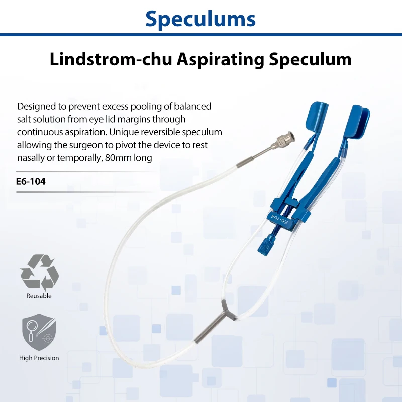 Lindstrom-Chu Aspirating Speculum Reversible Ophthalmic Eyelid Speculum Adjustable Blade Eye Speculum for LASIK Cataract Surgery