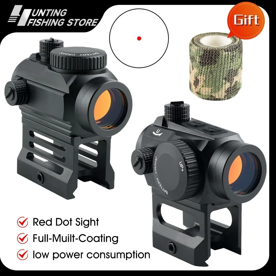 Red Dot Sight Tactical Compact Armed Fully Enclosed Reflex Dot Sights Optical Adjustable Riflescope with 20-22mm Rail Mount Base