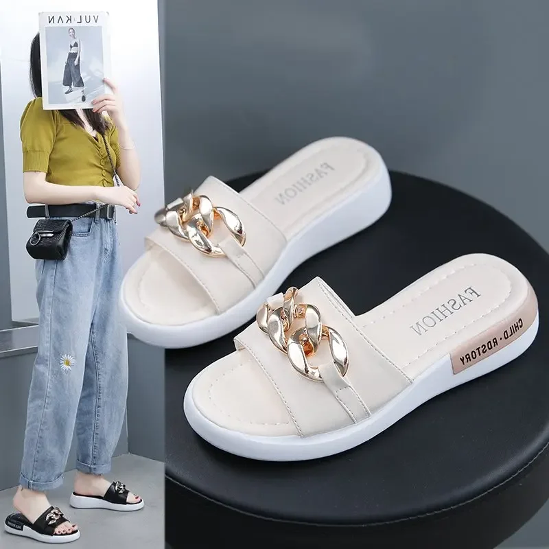 

2024 Sandals Flat Platform Sandal Female Candy Color Casual Slippers Ladies Shoes Women's Summer Footwear Sandalias Large Size