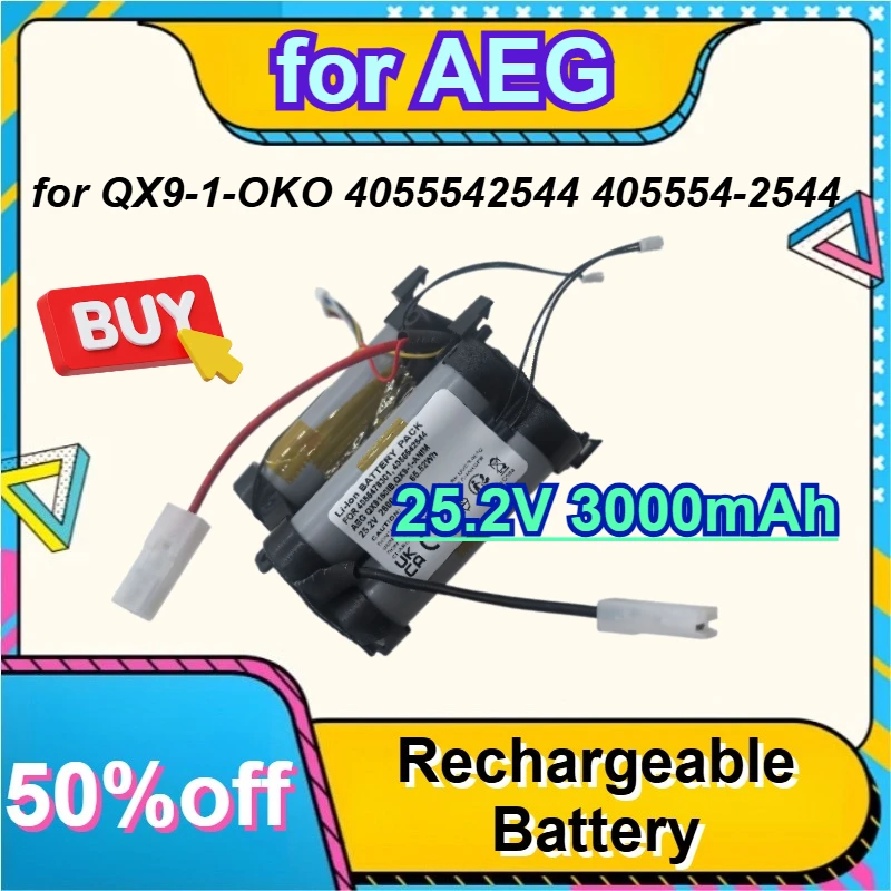 

New 3000mAh for AEG QX9-1-OKO 4055542544 405554-2544 Cordless Vacuum Rechargeable Replacement Battery