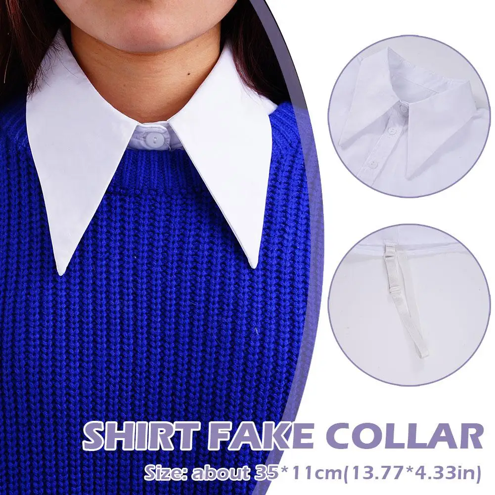 

Fashion Half Shirt Style Fake Collar White Shirt Fake Collar Big Lapel Detachable Pointed Collar Lady False Blouse Collar Decor