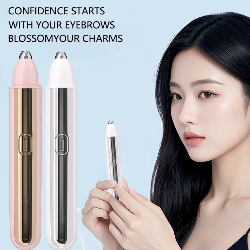 USB Rechargeable Electric Eyebrow Trimmer Pen for Women, Painless Precision Eyebrow Hair Remover, Safe Eyebrow Shaver Razor Tool