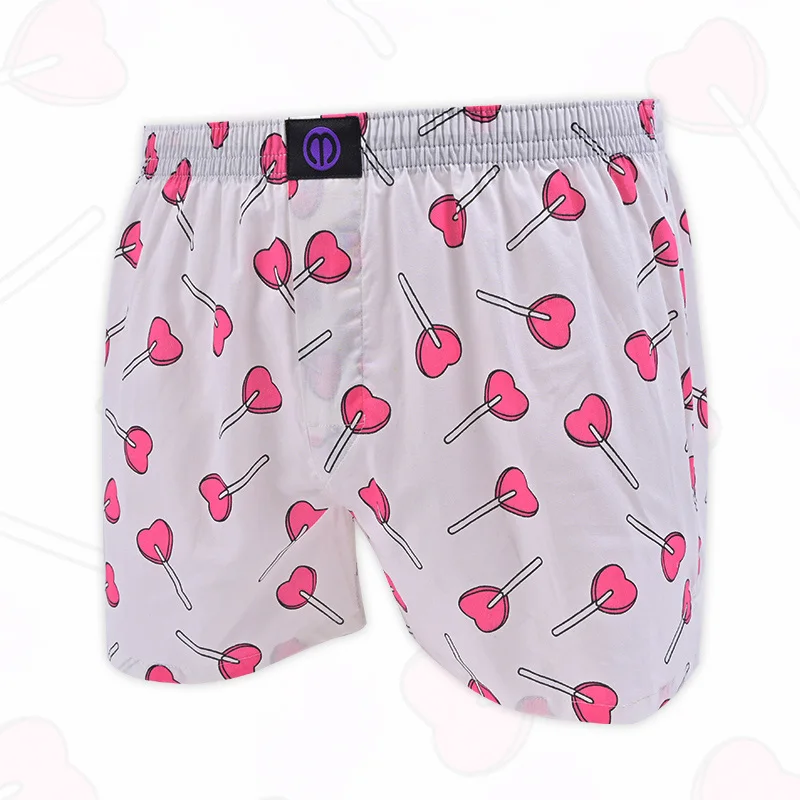 Love lollipops Pure Cotton Underwear Pattern For Men And Women Pattern Comfortable Breathable Shorts For Home Leisure