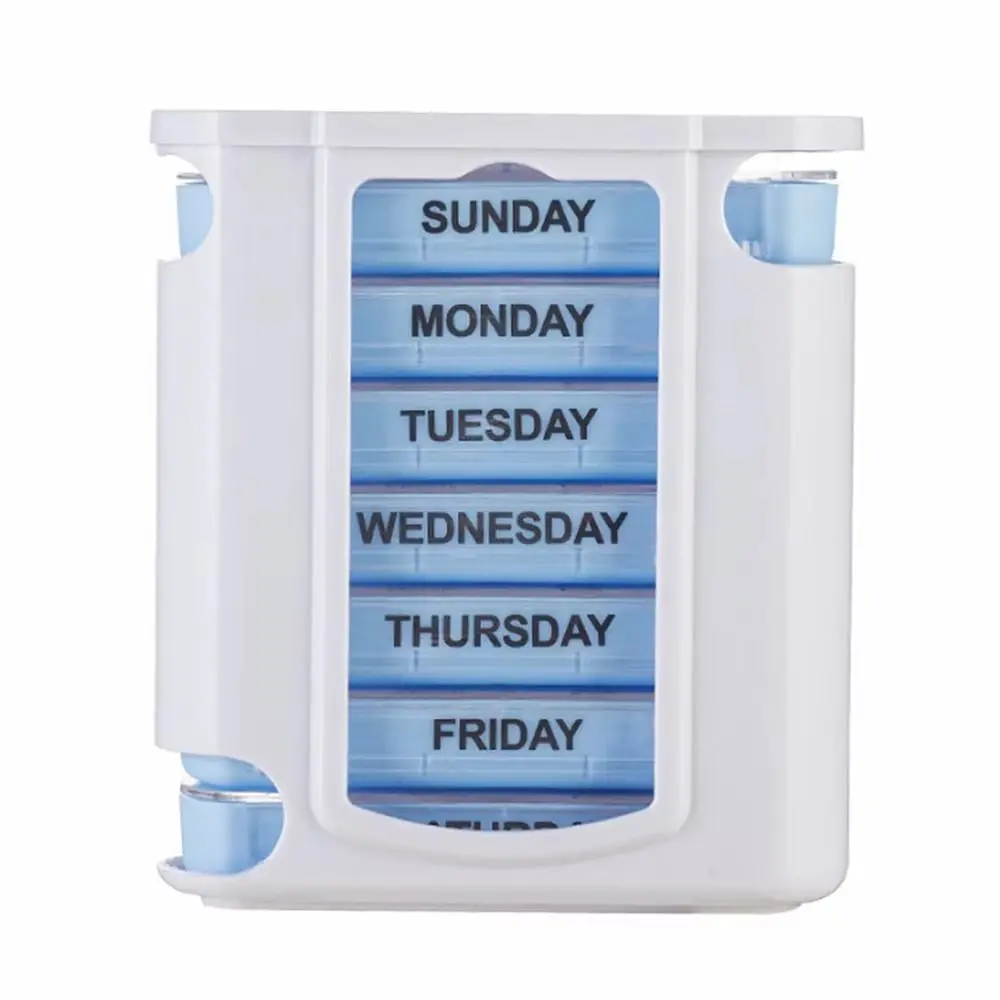 

7 Days Pill Dispenser Box a Week Colorful Sealed Pill Case Large Capacity Stackable Medicine Storage Containers Survival Kit