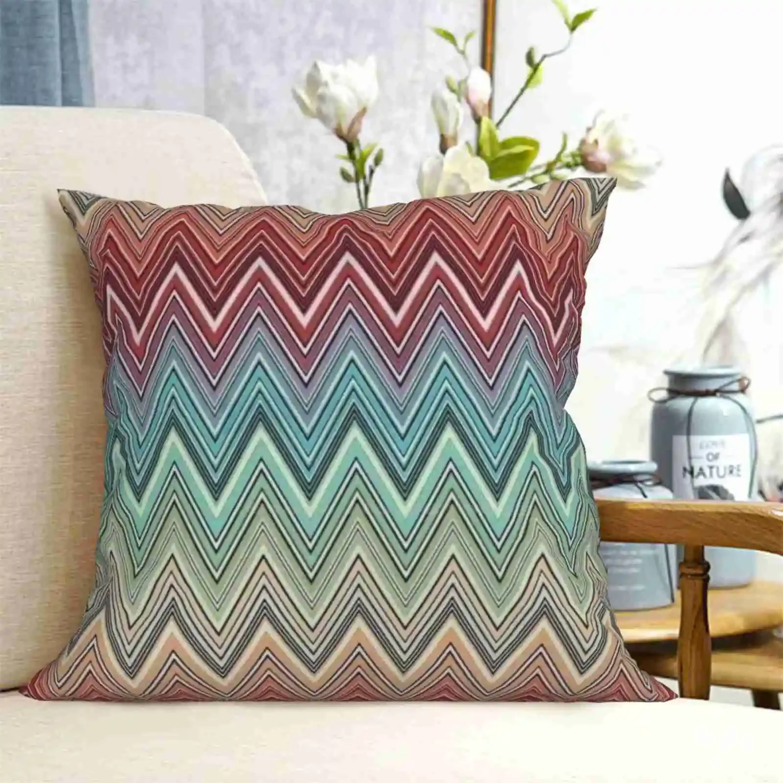 Home Pillow Cover Hug Pillowcase Geometric Fashion Home Pastel Contemporary Expensive Modern Boho Influencer Textile 45x45