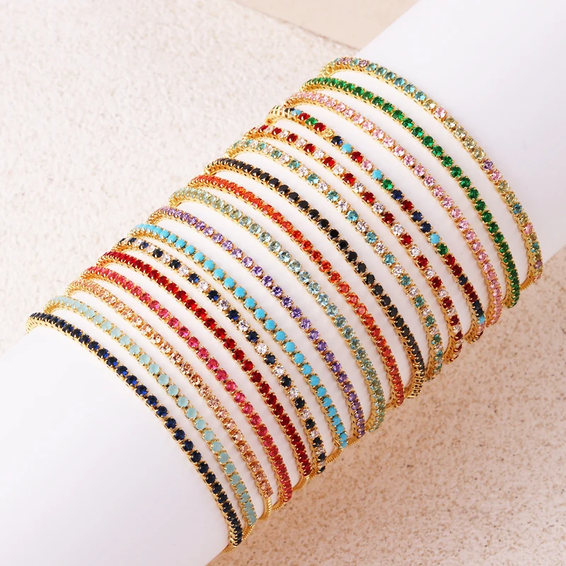 Fashionable Zircon Tennis Bracelets for Women Dazzling Various Shape Crystal Chain on Hand Trend Sexy Party Accessories Jewelry