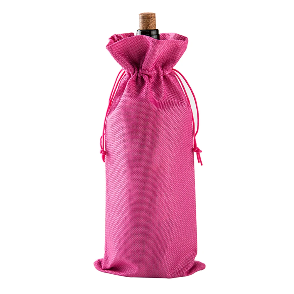

10pcs Wine Drawstring Bag Reusable Storage Bottle Party Mixed Color Stretchy Neck Ideal Gift Jewelry Key Holder