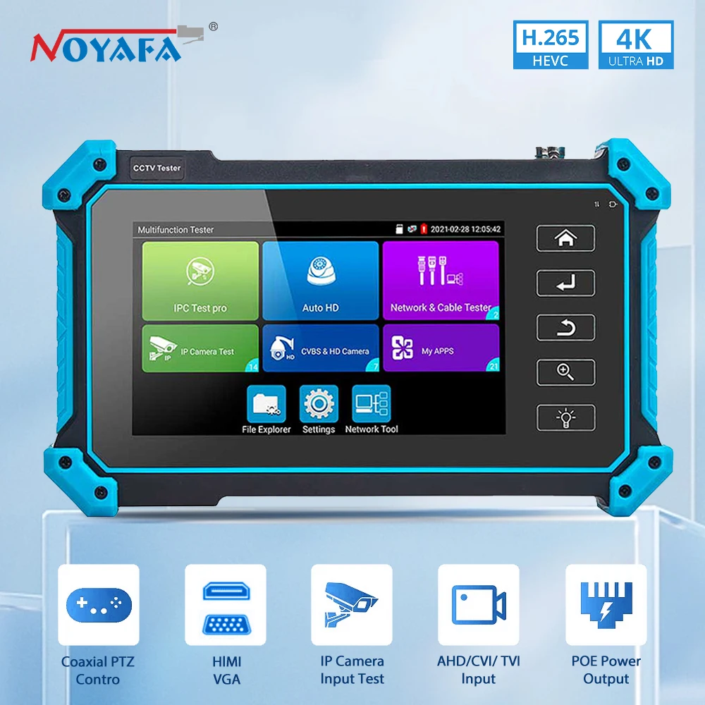 

Noyafa 5.4inch CCTV IPC Tester 8MP AHD CVI TVI Camera Tester VGA HDMI Input IPC715 Camera Security Monitoring Network Cable Test