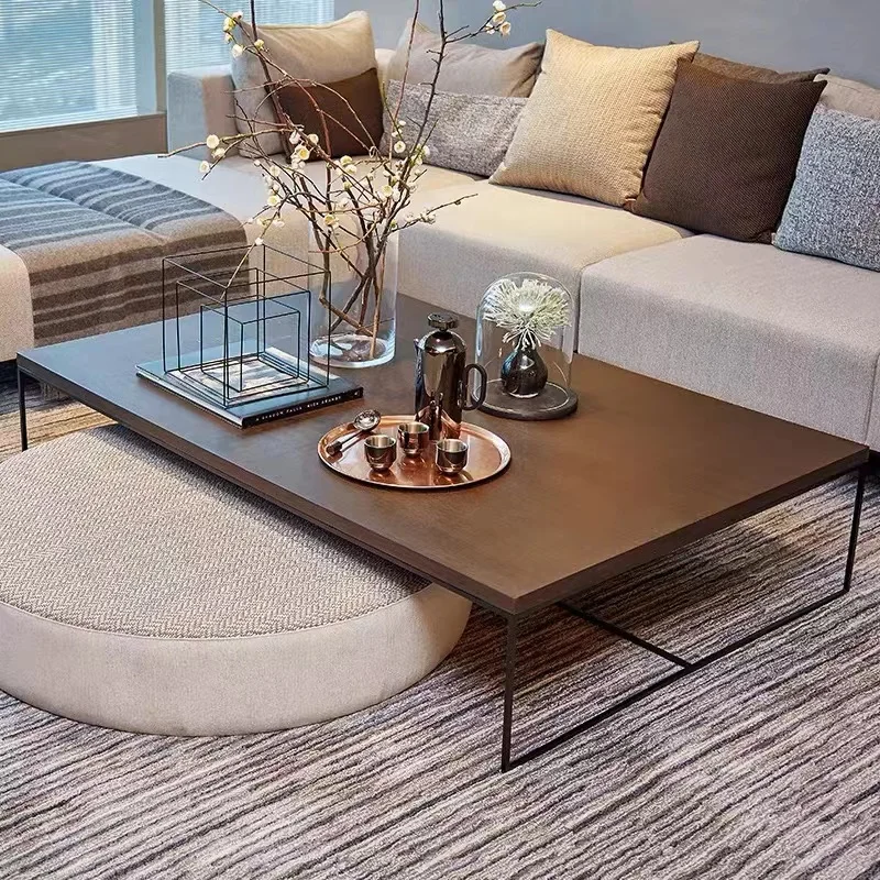 

Coffee table living room household small apartment modern simple office tea table rectangular Italian minimalist solid wood