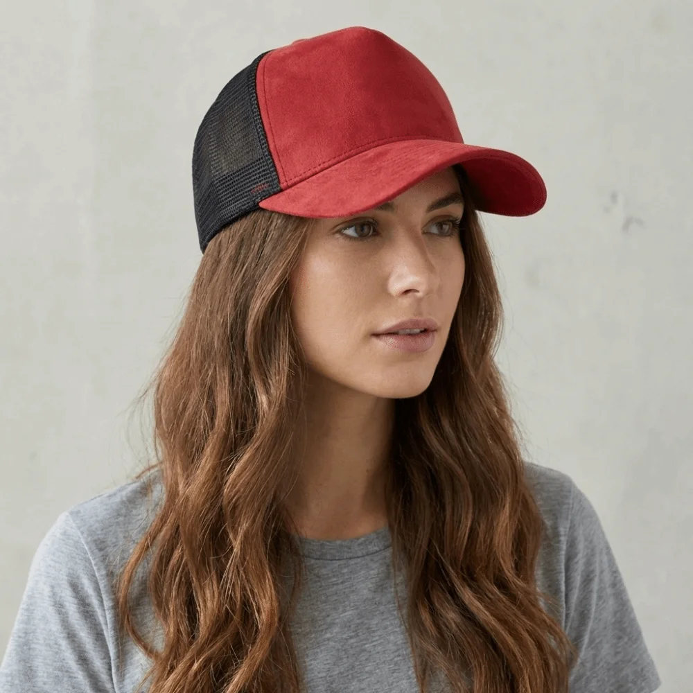 

Fashion Suede Mesh Peaked Cap Adjustable Big Head Circumference Men Baseball Hat Hollow Cotton Women Sunshade Hat Beach