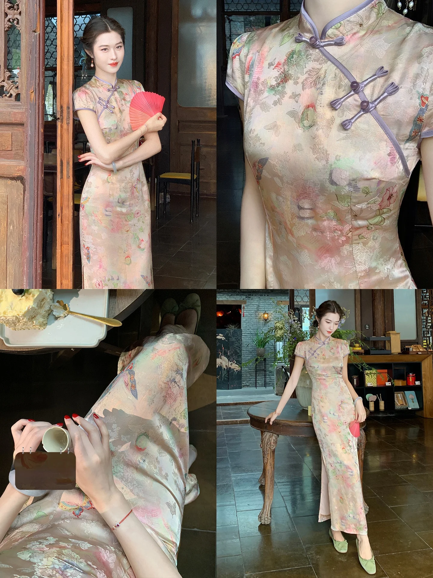 

Женский принт Lingan Zhihe Dr с вырезом на талии, улучшенная версия традиционного китайского языка