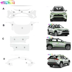 Car Precut Paint Protection Clear Film PPF TPU Accessories Kit Sticker Transparent for Toyota RAV4 Hybrid XA50 2019-2024