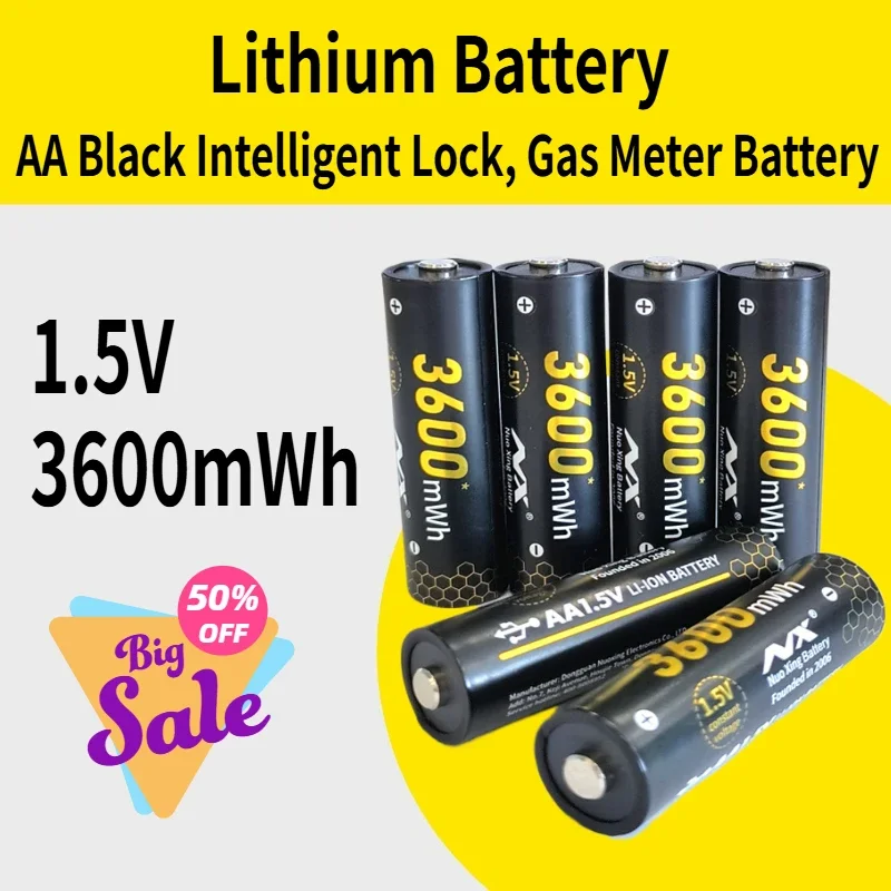 AA Environmentally Friendly Rechargeable Direct Charging Lithium Battery, Black Intelligent Lock, Gas Meter, Alarm Clock Battery