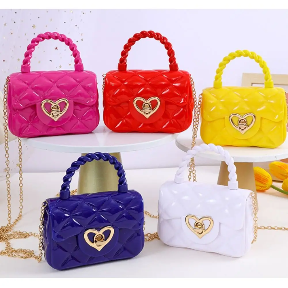 

Fashion Kids PU Leather Crossbody Bag Girls Heart Shoulder Bag Children Mini Coin Purse Jelly Handbag Gift