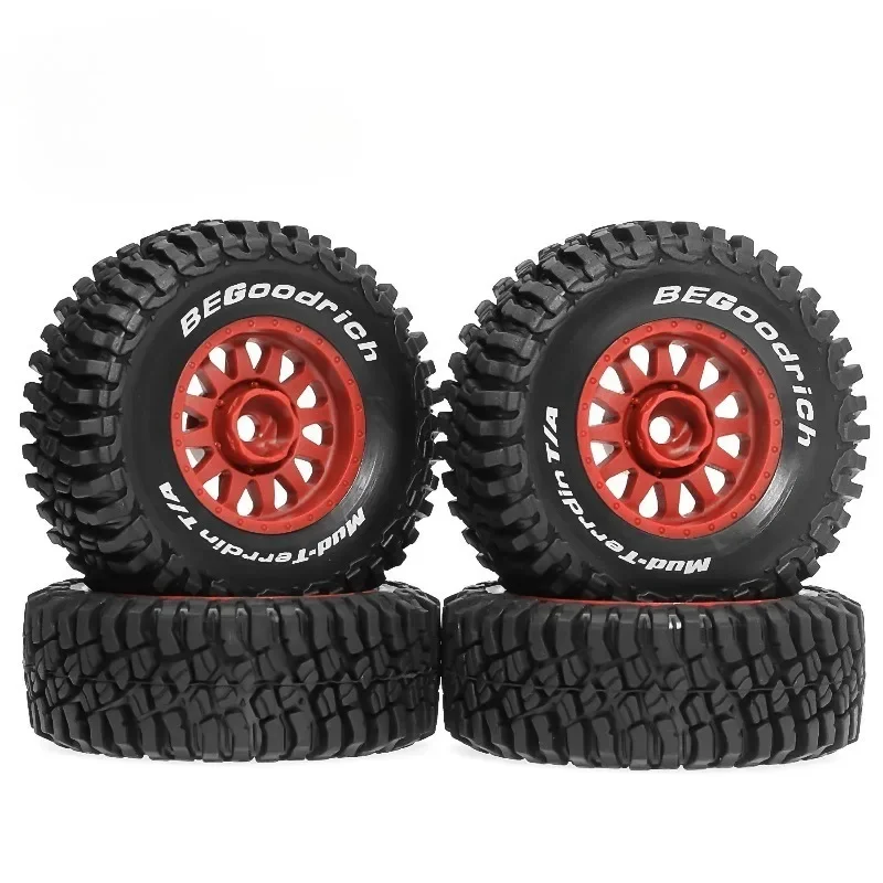 

4Pcs 70mm Rubber Tires & Rims Set, Ready to Run Upgrade Wheels for 1/14 MJX HYPER GO 14301 14302, 1/16 JJRC Q130 RC Car