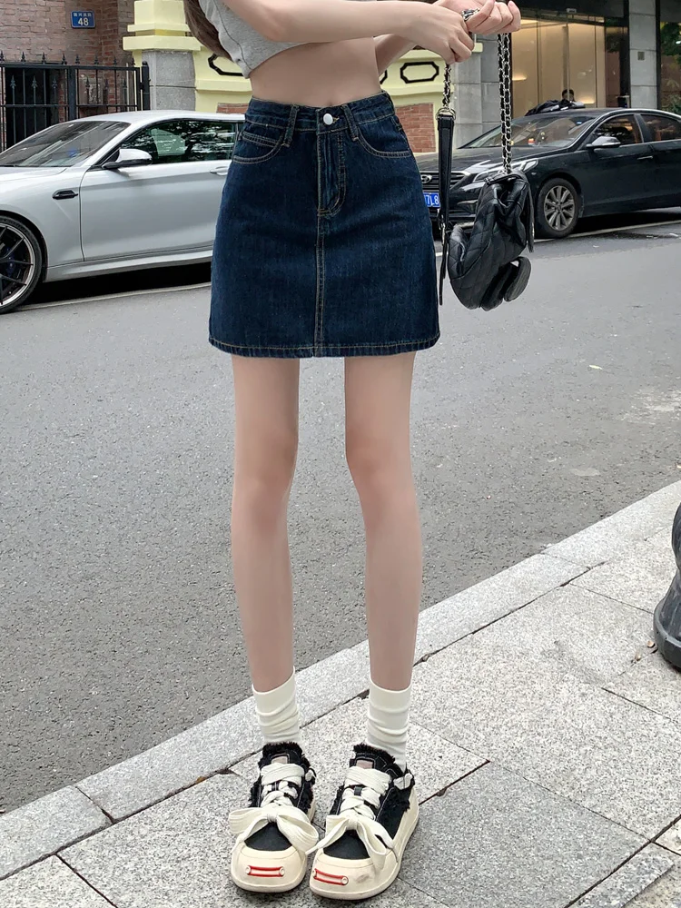

Retro Hong Kong Sle High Waist Denim Skirt Women's Fall 2025 New plus Size Slimming Sexy Girl Bodycon ort Skirt