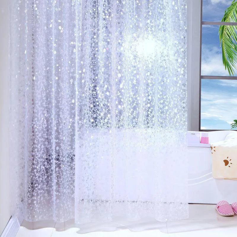 Waterproof 3D Shower Curtain With 12 Hooks Bathing Sheer For Home Decoration