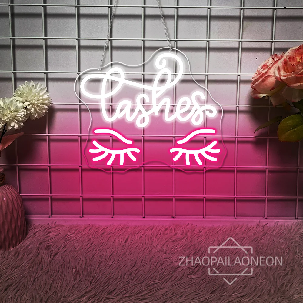 Lashes Neon Led Sign Beauty Solon Lash Shop Wall Art Room Decor Neon LED Lights USB Lash Room Decoration for Business Signs