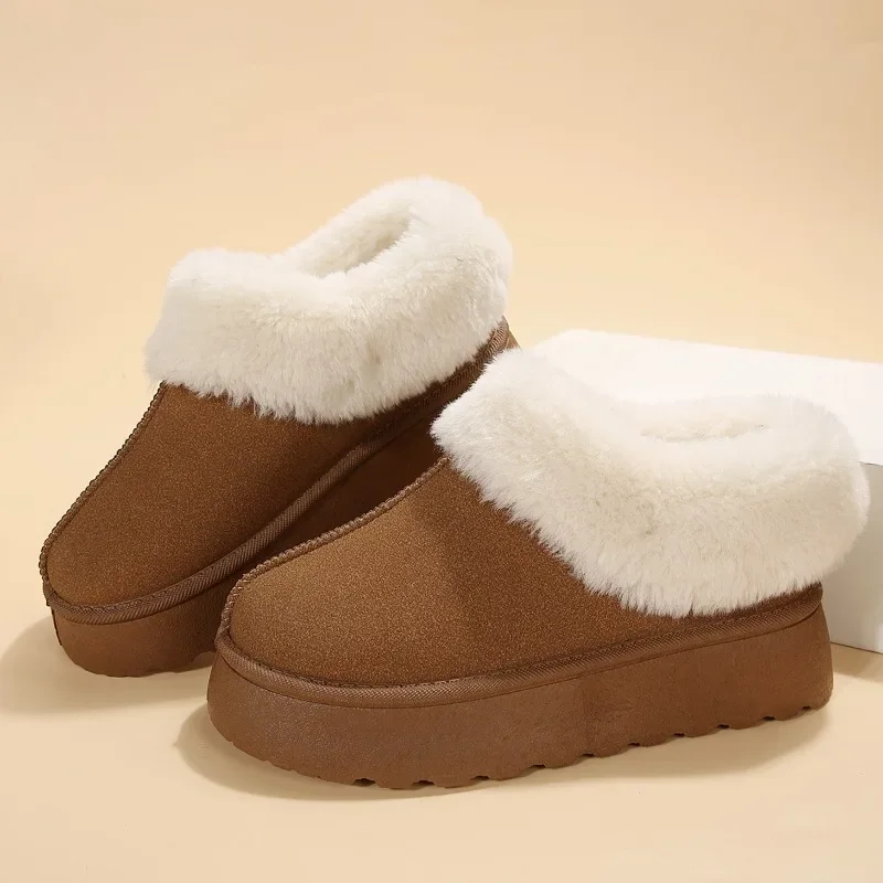 Botas de nieve antideslizantes para mujer, botines  lana de oveja con suela gruesa, cálidos, a la moda, novedad  invierno,