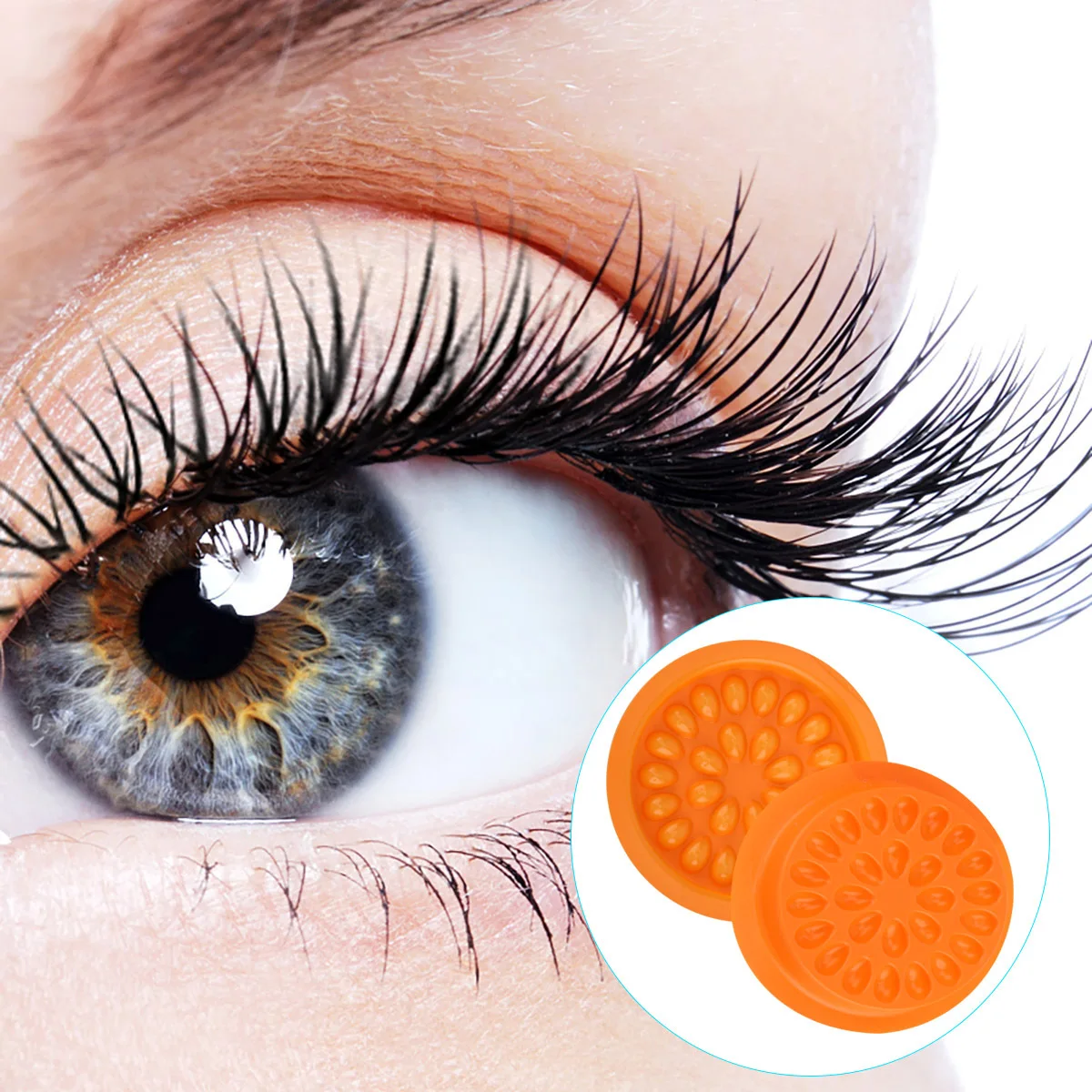 100 قطعة صينية الغراء بولي كلوريد الفينيل قابلة لإعادة الاستخدام مقاوم للماء خفيفة الوزن حامل الرموش الصناعية زهرة شكل ماكياج أداة لمنصات تمديد رمش #6