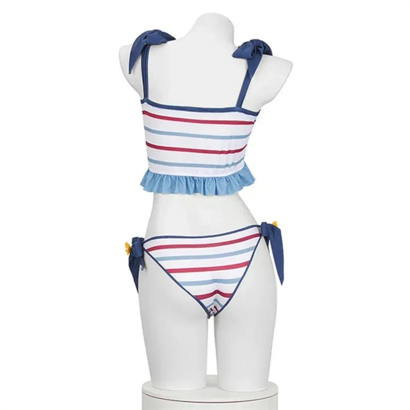 Una familia amorosa Anime Virtual YouTuber Gawr Gura Cosplay disfraz Sexy encantador Bikini pecho envoltura tocado Little Sha nuevo 2025