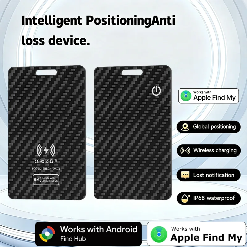 1/2-Pack Smart Air Tag GPS Tracking Card for IOS and Android - Lost and Found Alert Device. Wallet/Card Locator Smart Card
