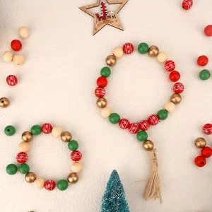 حبات عيد الميلاد الخشبية الطبيعية ، نمط ندفة الثلج ، الخرز الفضفاض فاصل ل DIY ، إكليل مصنوع يدويا ، اكسسوارات سوار ، 16 مم ، 50 قطعة أفضل 6 سجادة خشبية مبيعا - رقم 6