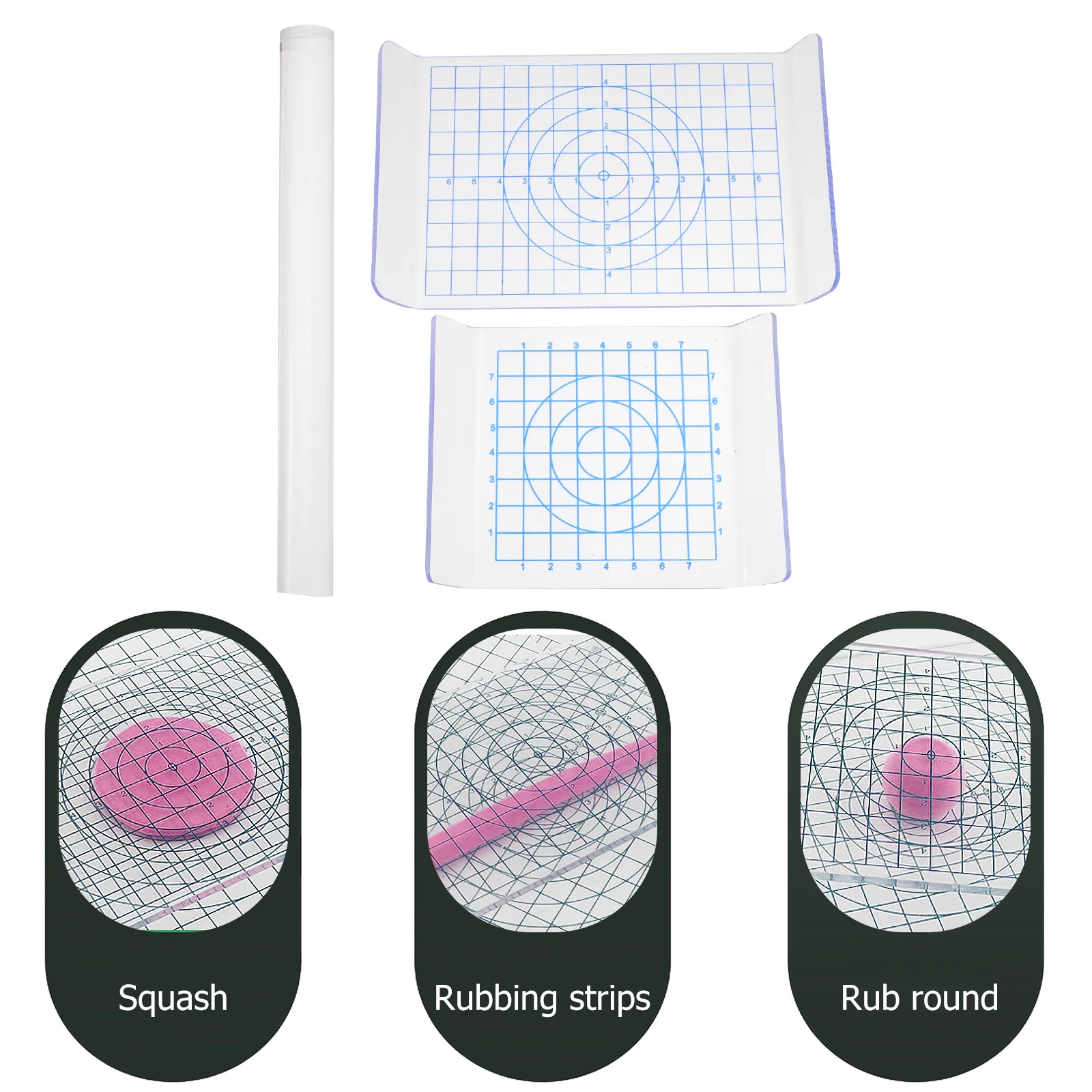 

3Pcs Acrylic Clay Rolling Boards Professional Pottery Tools for DIY Handmade Clay Craft Scraper Supplies Acrylic Sheet Boards