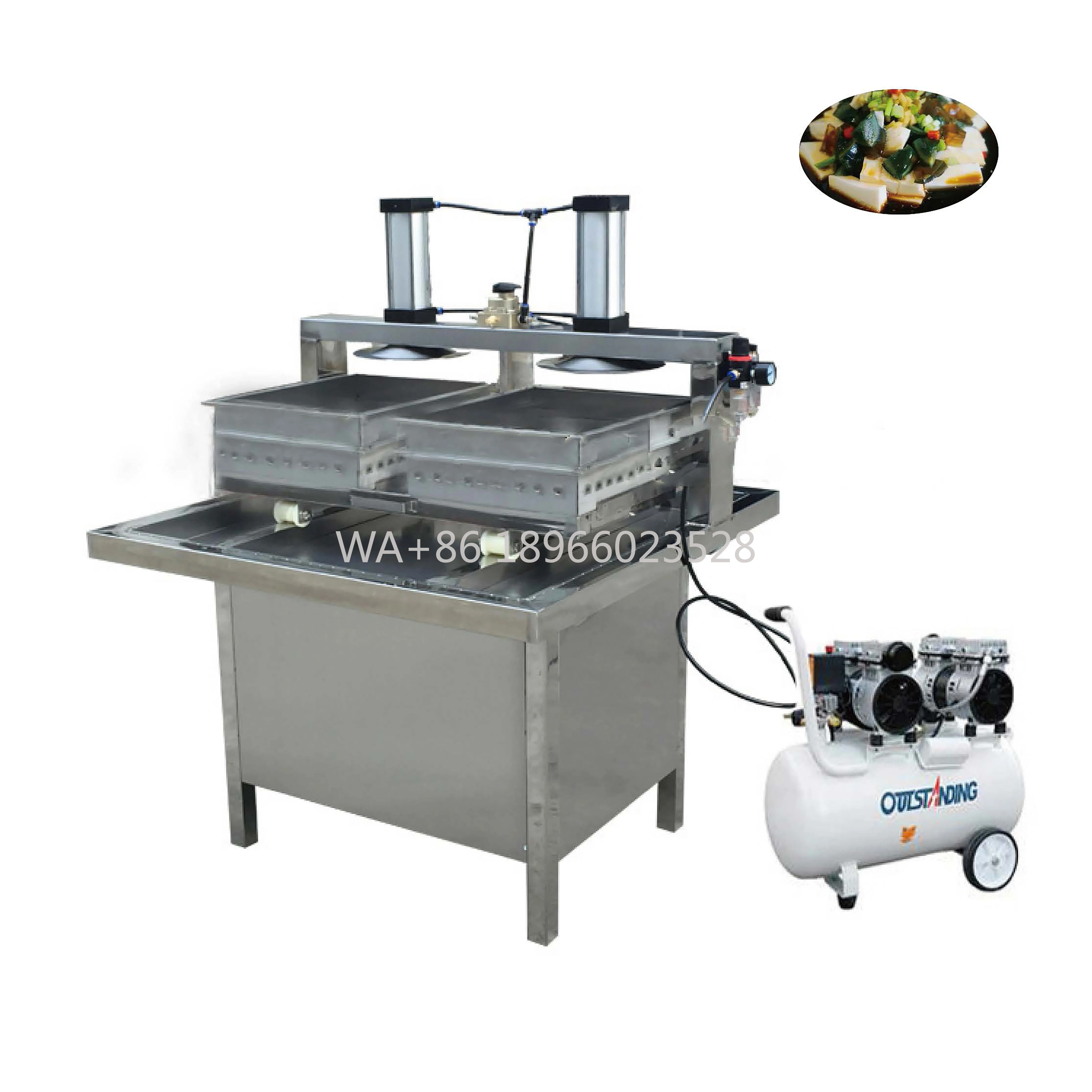 เครื่องทำเต้าหู้แบบกดลมสแตนเลสสองชั้น