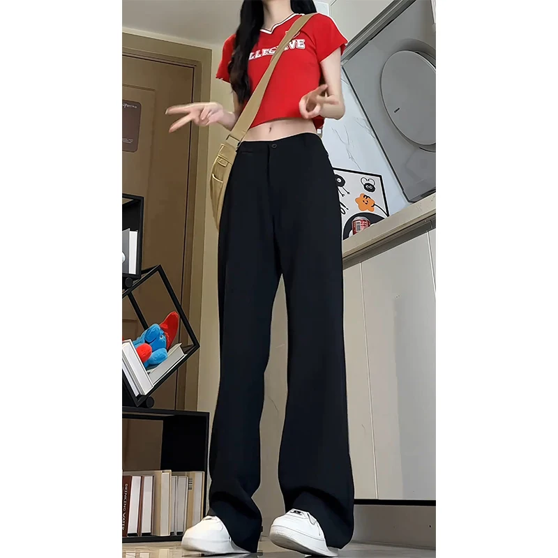 

Мужские летние тонкие брюки прямого кроя с высокой талией, облегающие, удлиненные, премиум-класса, для высоких, повседневные, прохладные, стильные