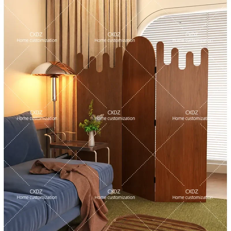 Medieval Water Drop Partition Living Room Mobile Baffle Light Luxury Home Folding Block Simple Screen