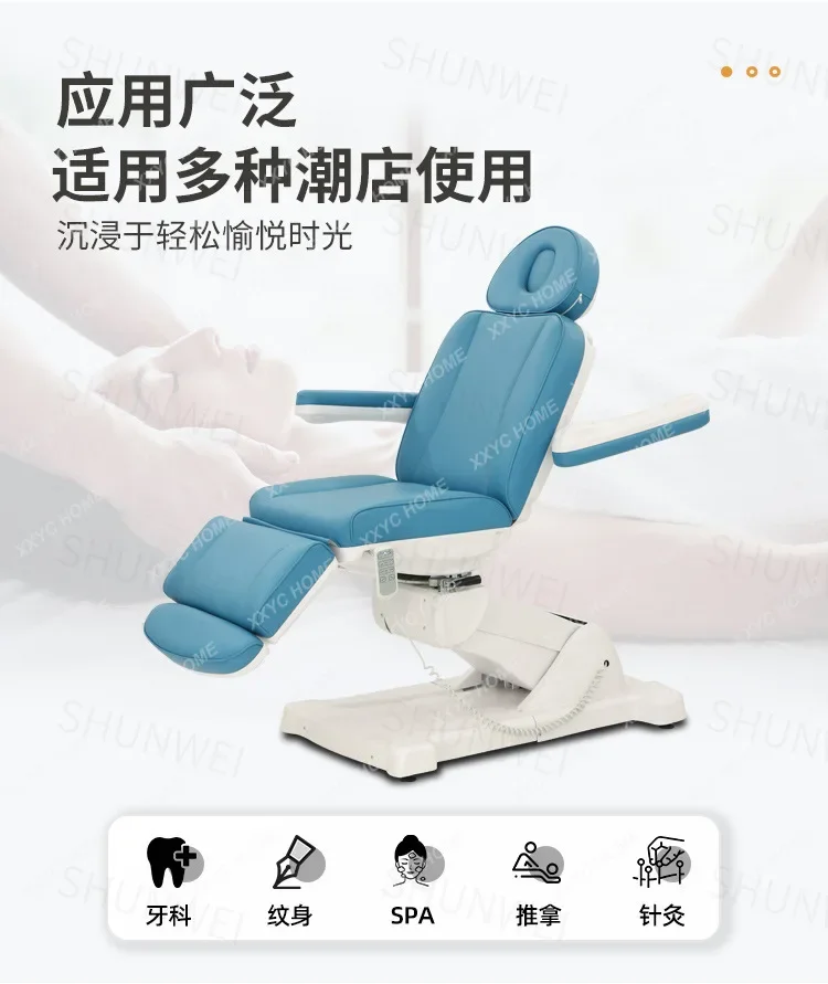 

NNElectric Beauty Ambient Light Massage Bed, Can Be Lifted And Lowered, Flat Body Bed Massage Can Be Rotated