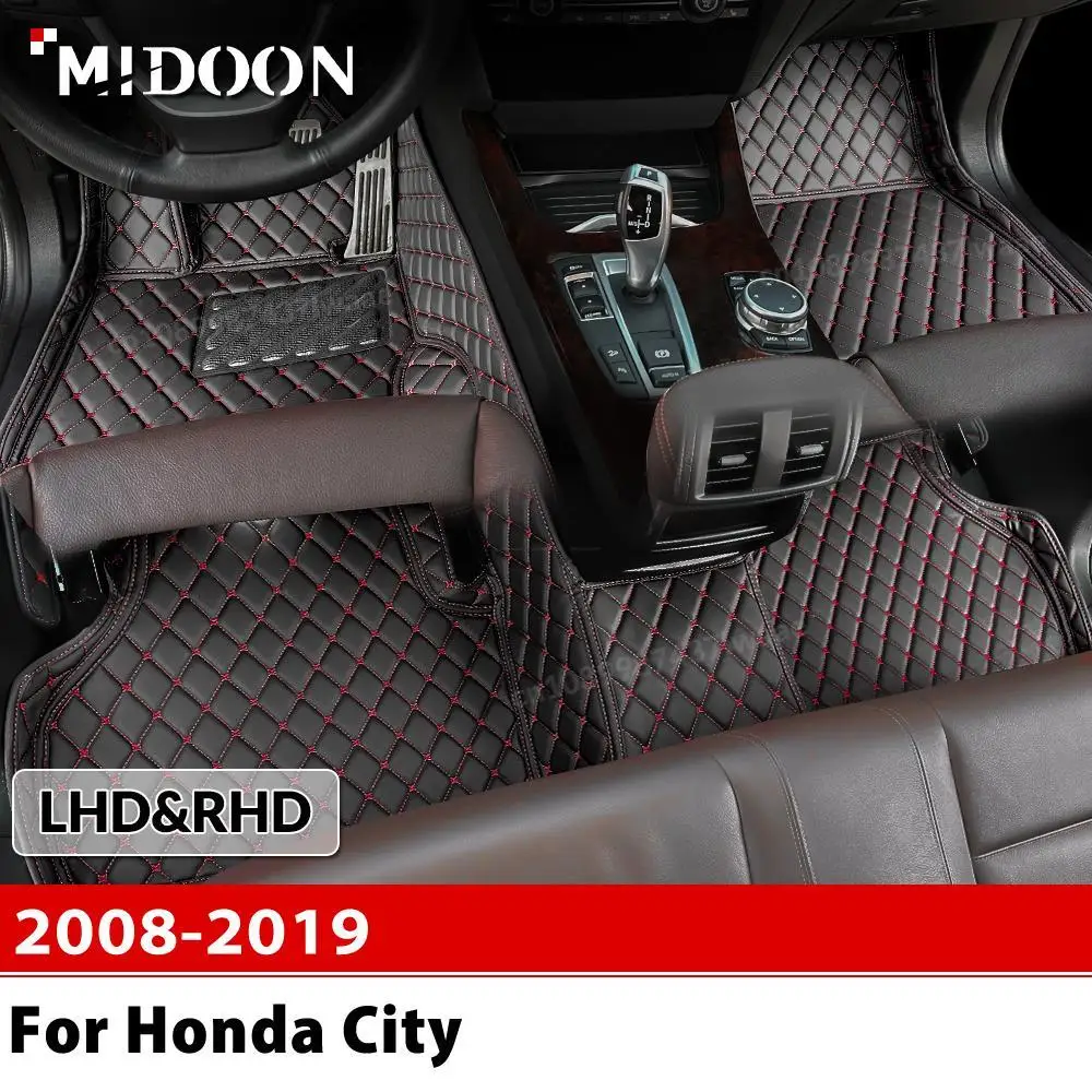 

Для Honda City 2008-2019 2018 2017 2016 автомобильный напольный коврик на заказ автомобильный ковер детали интерьера аксессуары защитные детали накладки