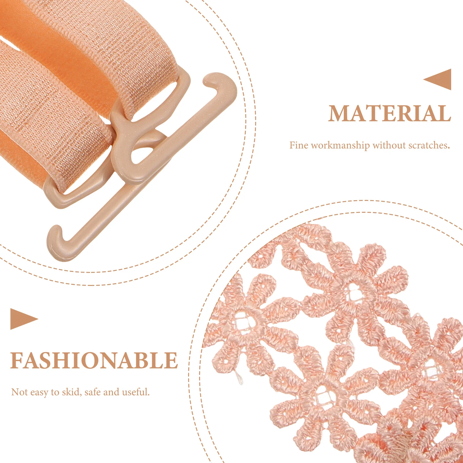 3 أزواج من أشرطة حمالات الصدر من الدانتيل المزخرفة بحزام كتف قابل للتعديل للنساء للاستبدال في حفلات الزفاف على الشاطئ