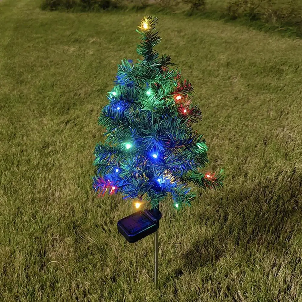 Solar Powered Christmas Tree Lights Waterproof LED Artificial Tree 8 Lighting Modes Decorative Light for Garden Path Yard