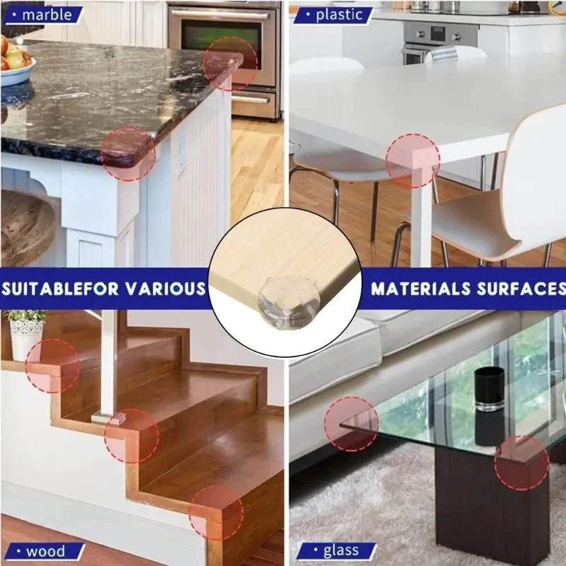 PVC Table Corner Protectors for Children, Furniture Edge Protection, Capa, Transparente, Anti Colisão, Segurança do Bebê, 1Pc, 20 Pcs