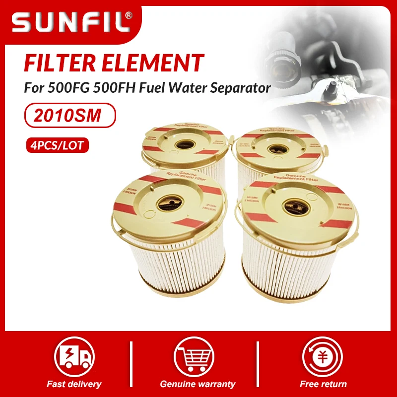 

2010SM 2010TM 2010PM фильтрующий элемент для 500FG 500FH дизельный двигатель топливный сепаратор воды 4 шт./лот