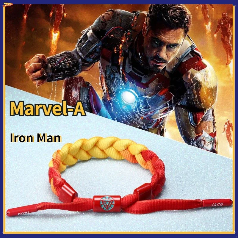 Disney Merchandise, Marvel Bracelets, Cartoon Iron Man Captain America Male and Female Couples Student Fashion Braided Wristband