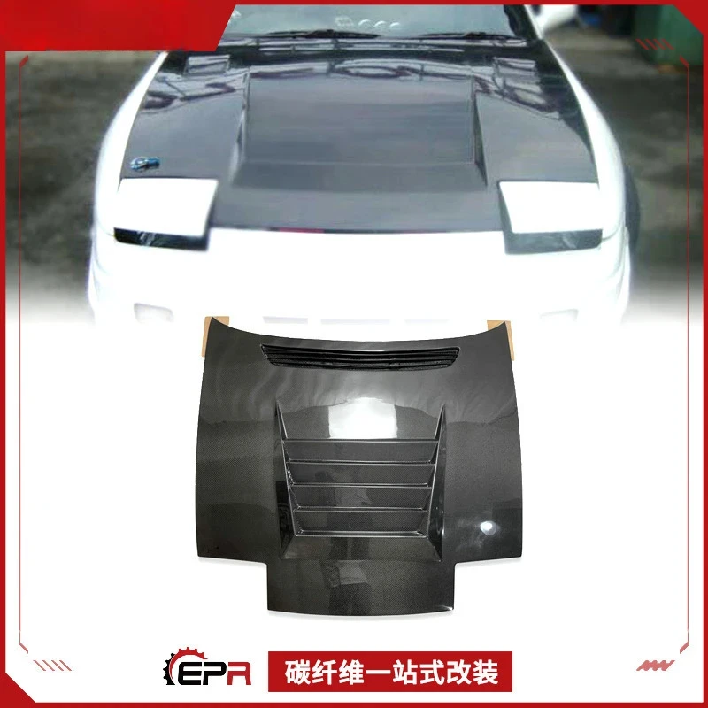 

Передний капот двигателя из углеродного волокна для Nissan Silvia S13 180SX в стиле DMAX