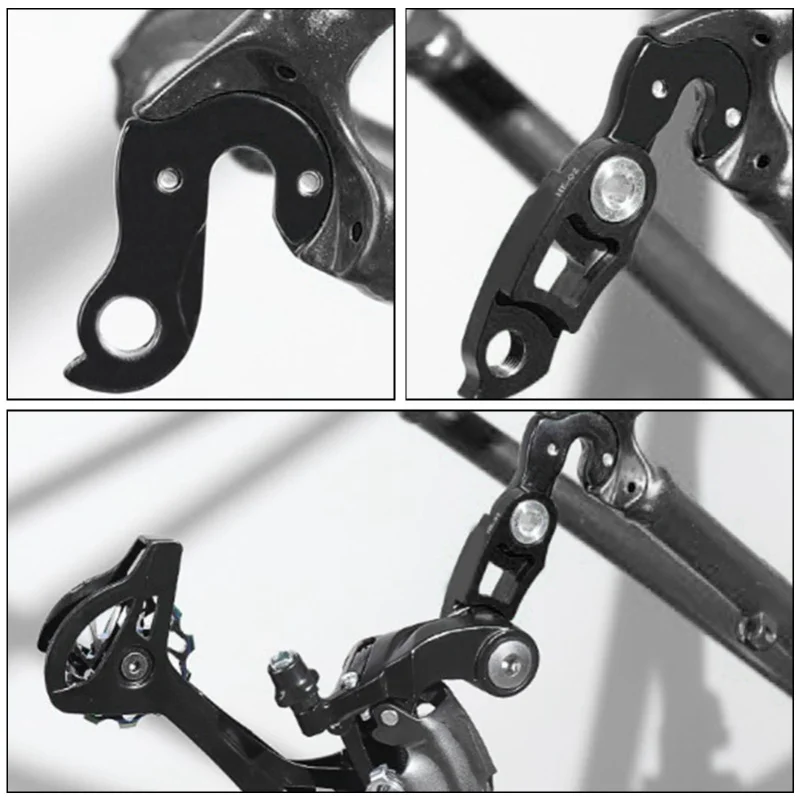 دراجة جبلية خلفية Derailleur شماعات دراجة سبائك الألومنيوم الذيل هوك موسع ملحق أسود #5