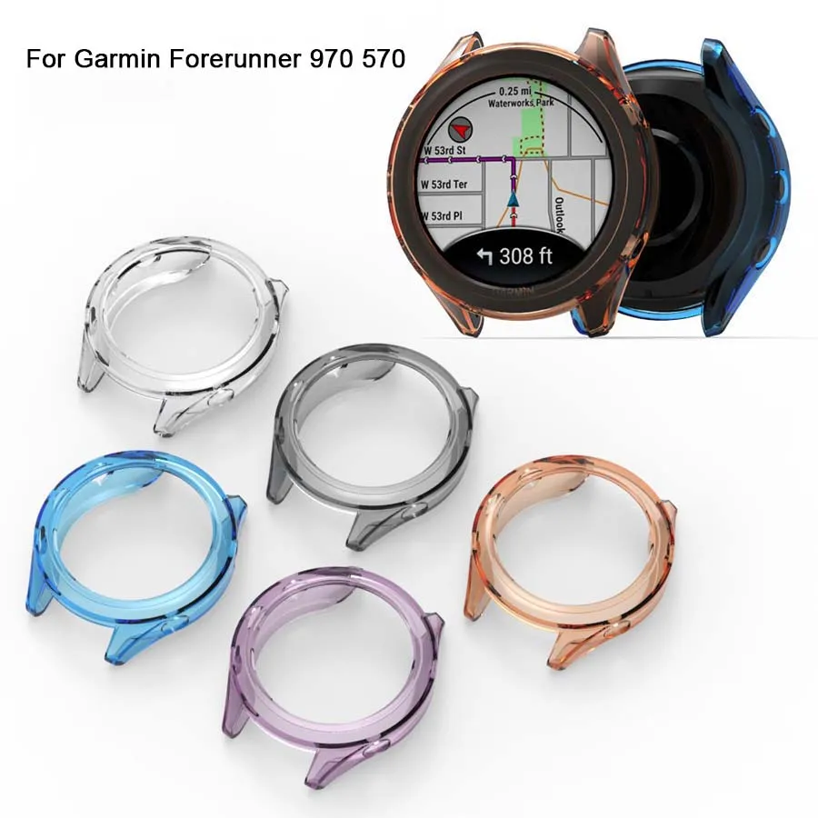 Cover For Garmin Forerunner 970 Soft TPU Protective Shell Case Bumper For Forerunner 570 42 47mm Protector Frame Watch Accessory