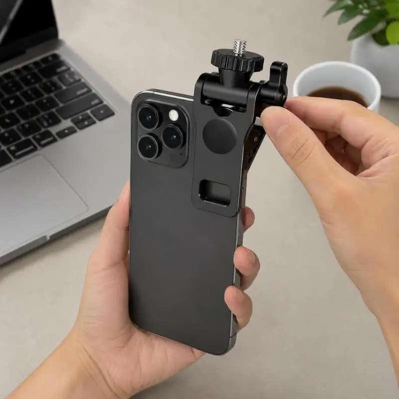 31BA Fill Light Flash Holder Webcam Stand with 1/4 Screw, ABS Body and Padded Contact Surfaces for In-Car Filming and Video