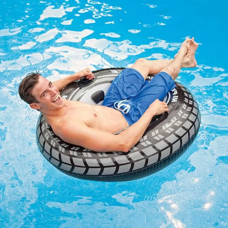 Swimming Ring Adult Armpit Oversized Thickened Water Play Pneumatic Tire Handle Floating Ring view 2