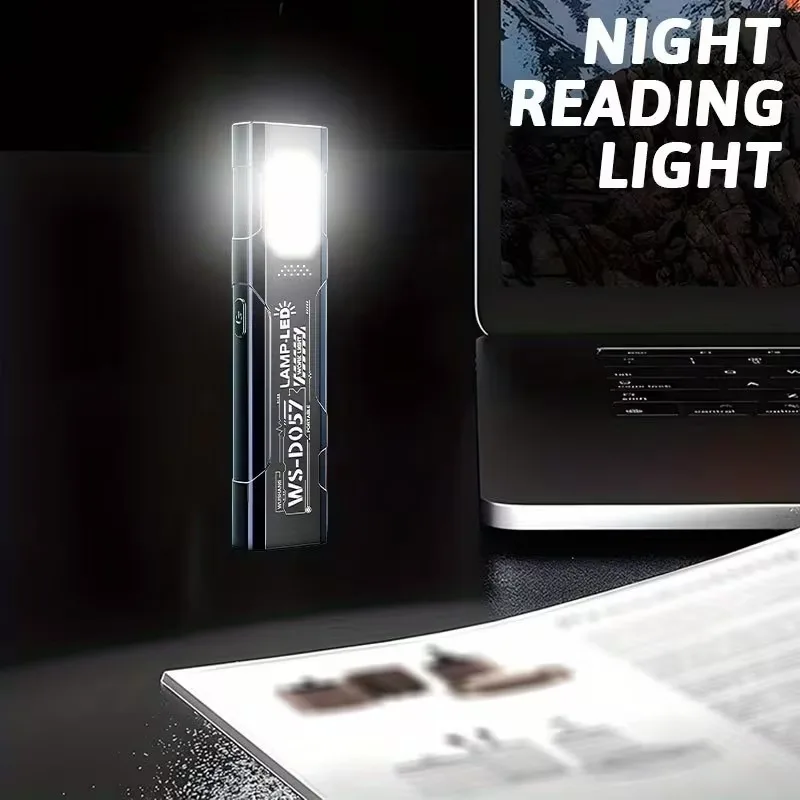 11*2.7CM LED Magnetic Work Light 550LM Portable Mini RechargeableFlashlight Bright Repair Lamp for OutdoorCamping Emergency Use