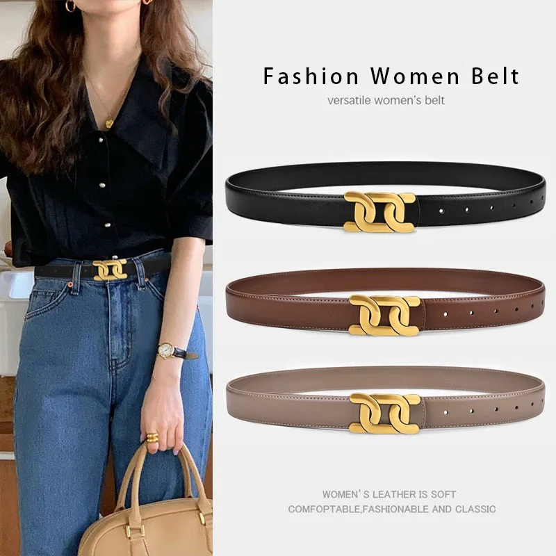 

2024 New 1 Piece of Fashion Alloy Buckle Belt Women's Vintage Casual Denim Pants Belt High-end Long Skirt Pants Belt